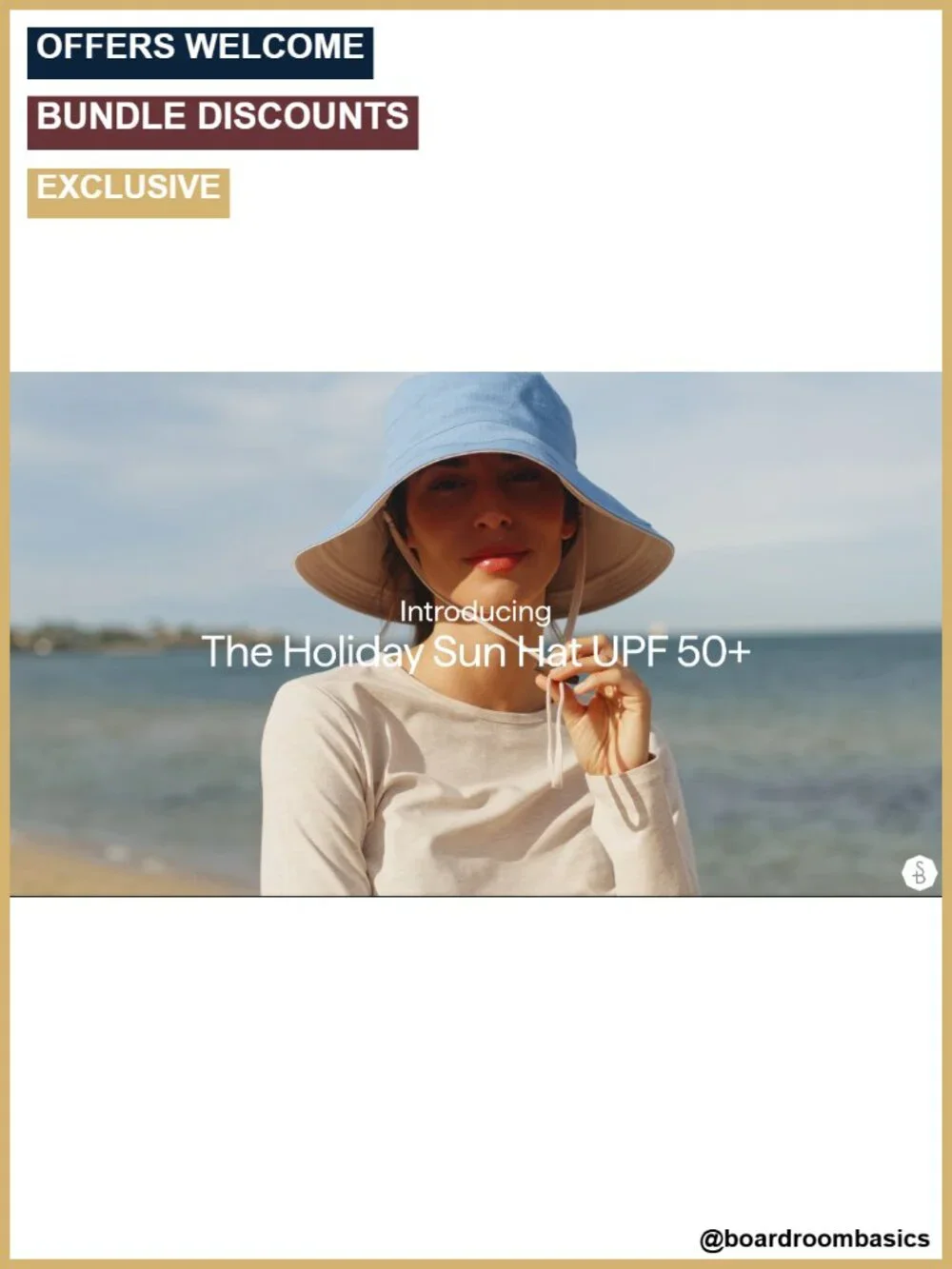 UPF 50+ Reversible Wide Brim Sun Hat Natural Cotton Linen Blend